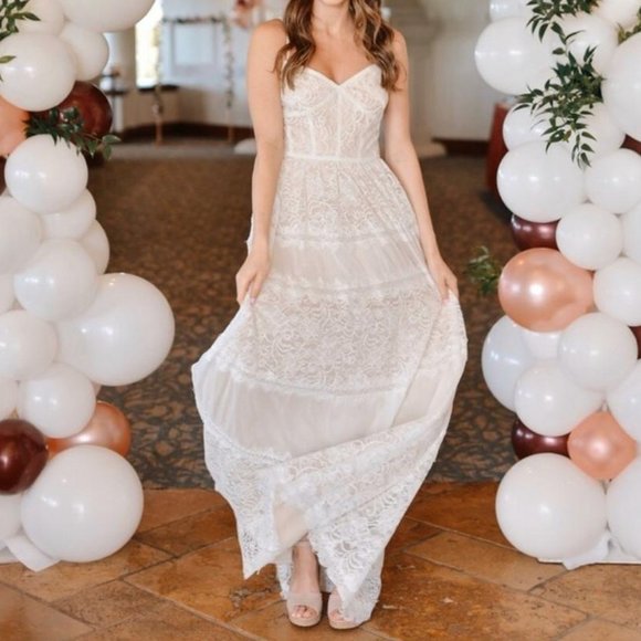 💥LAST 1💥NWT TADASHI SHOJI BOHO BRIDAL GOWN - Picture 4 of 10